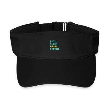 Eat. Sleep. Rave. Repeat. - Recyceltes Visor Cap - Schwarz - Vorne