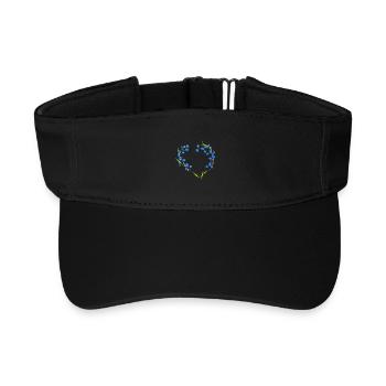 cadre délicat oubli-moi-pas en forme de cœur - Visière de sport recyclée - noir - Devant