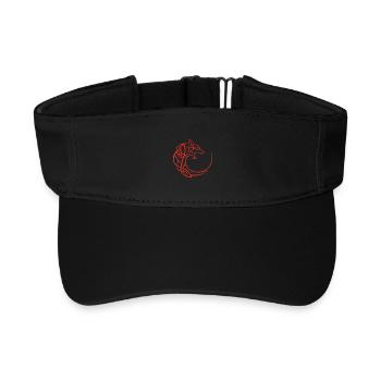 red lunar wolf - Recycled Sun Visor Cap - black - Front