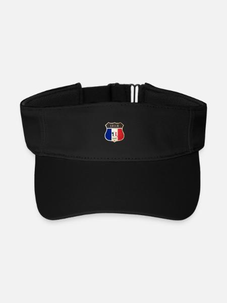 Lille France Coat of Arms Flags Design - Recycled Sun Visor Cap - black
