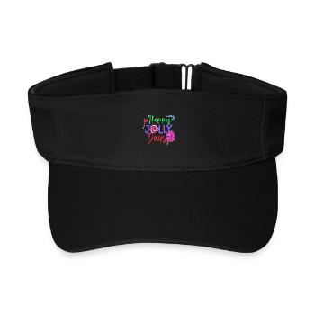 Lecker Nachspeise Bonbon Statement Süßigkeiten - Recyceltes Visor Cap - Schwarz - Vorne