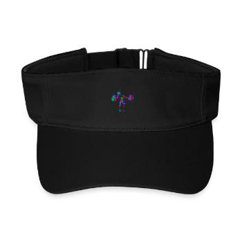 Weightlifter performing the snatch, splash effect - Recycled Sun Visor Cap - black - Front
