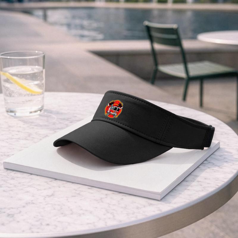Fire brigade fire engine lifesaver extinguishing work Recycled Sun Visor Cap
