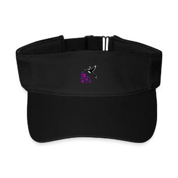 kolibrisilhouette mit blumen, vogelmotive damen - Recyceltes Visor Cap - Schwarz - Vorne