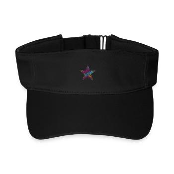 LGBTQIA+ Star Word Cloud Lgbt Gay Pride T-Shirt - Recycled Sun Visor Cap - black - Front
