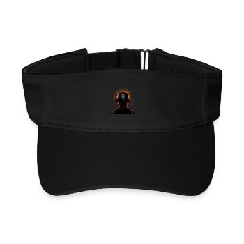 Futuristic Techno Cyborg - Retro orange - Recycled Sun Visor Cap - black - Front