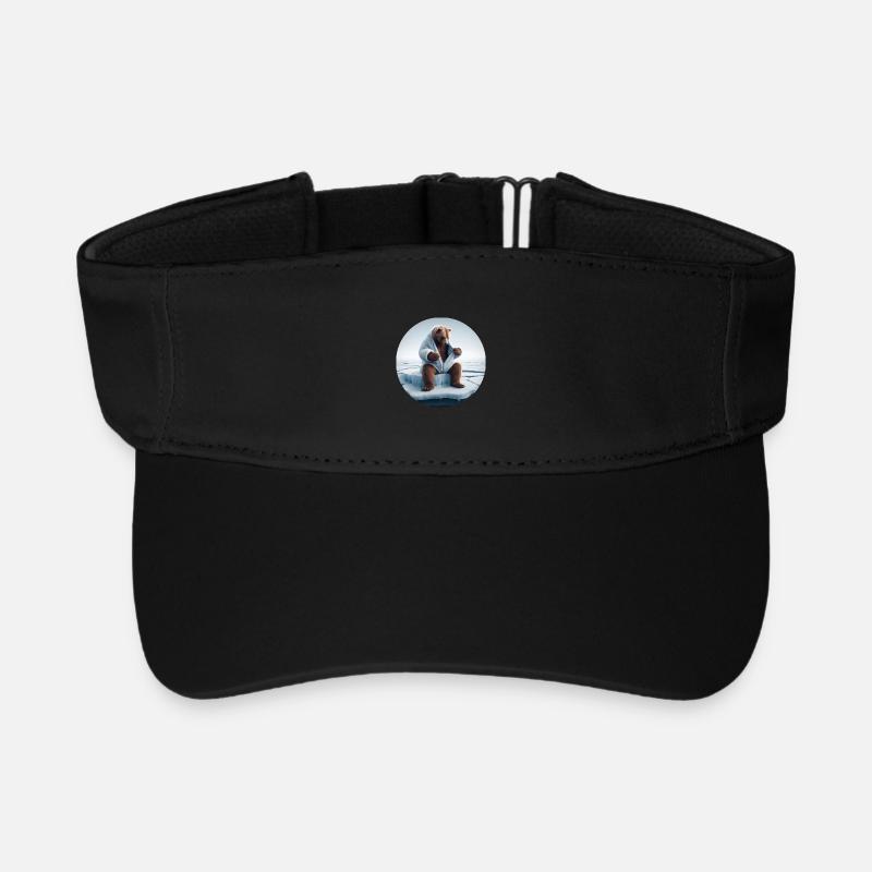 Bear in sheep's clothing sitting on floe - Recycled Sun Visor Cap - black