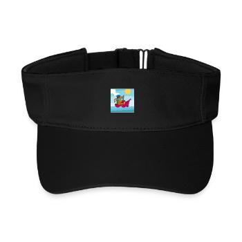 Buntes Bild eines lustigen Schleppers - Recyceltes Visor Cap - Schwarz - Vorne