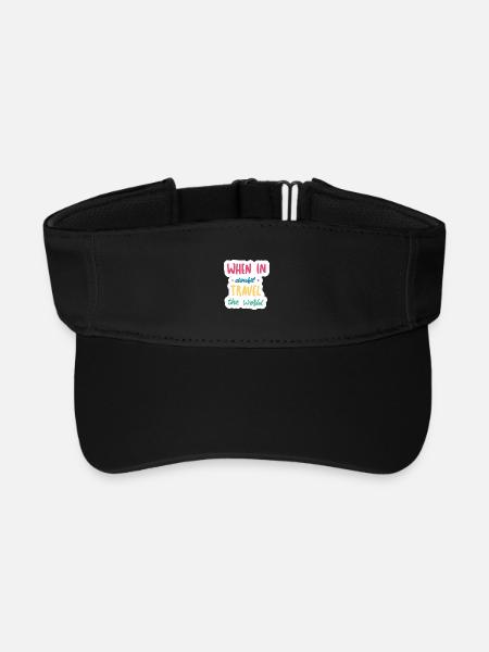 When in doubt travel the world - Recycled Sun Visor Cap - black