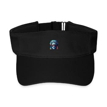 Friesische Wasserhunderasse Bunte Karikatur Kawaii - Recyceltes Visor Cap - Schwarz - Vorne