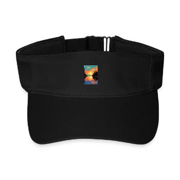 Lake Hubert Travel Poster Souvenir Postcard Paint - Recycled Sun Visor Cap - black - Front