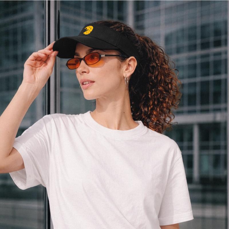 Cheese or a mouse in this fun optical illusion Recycled Sun Visor Cap