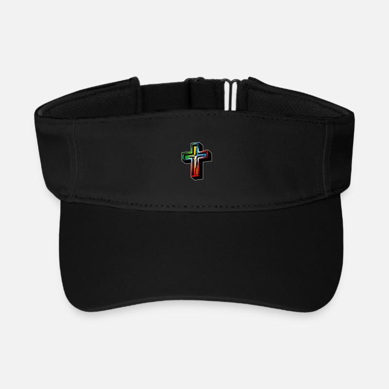 Jésus sur la croix - Visière de sport recyclée - noir
