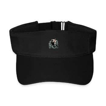 Bear Eats Wild Garlic Gift - Recycled Sun Visor Cap - black - Front