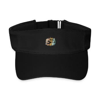 Hélicoptère vintage - Hélicoptère et logo gratuit - Visière de sport recyclée - noir - Devant