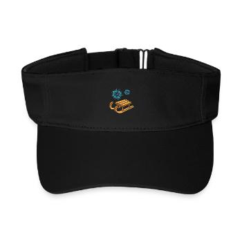 Schlitten mit Schneeflocken Cartoon - Recyceltes Visor Cap - Schwarz - Vorne