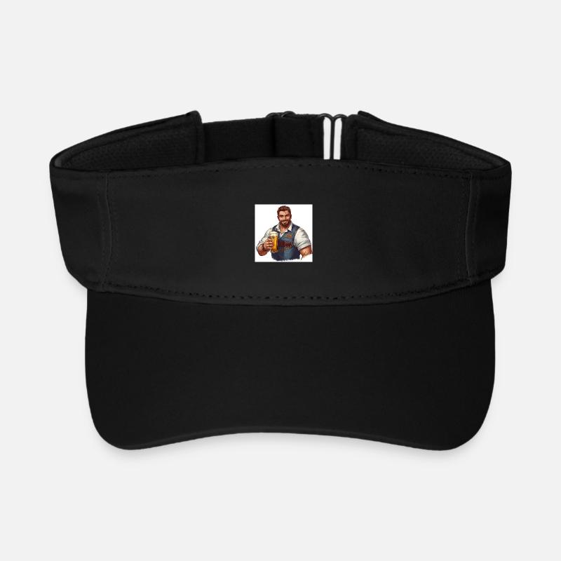 Beer hero in traditional costume look - Recycled Sun Visor Cap - black