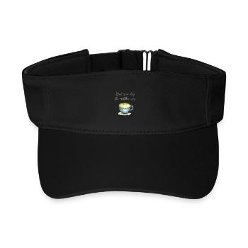 Start Your Day the Matcha Way Watercolour Art - Recycled Sun Visor Cap - black - Front