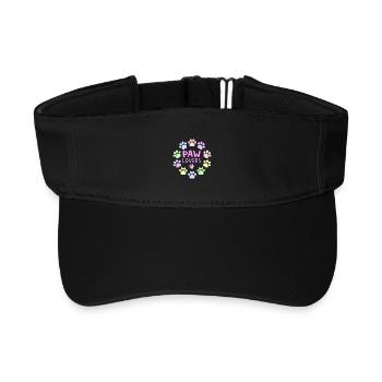 PAW LOVERS Pink Pastel Footprints - Recycled Sun Visor Cap - black - Front