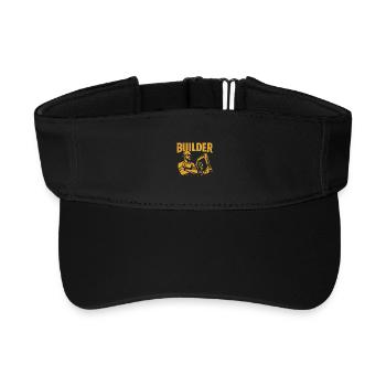 Construction worker kraft yellow on black - Recycled Sun Visor Cap - black - Front