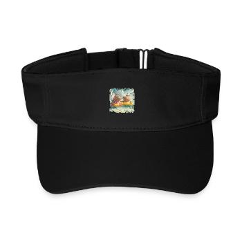 Südsee-Hippos im Schwimmreifen - Recyceltes Visor Cap - Schwarz - Vorne