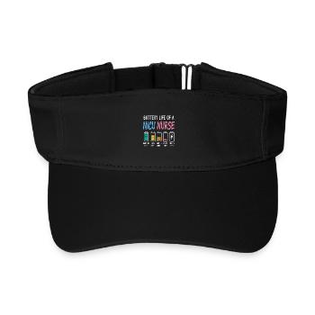 Battery Level of a Neonatal Caregiver Humor - Recycled Sun Visor Cap - black - Front
