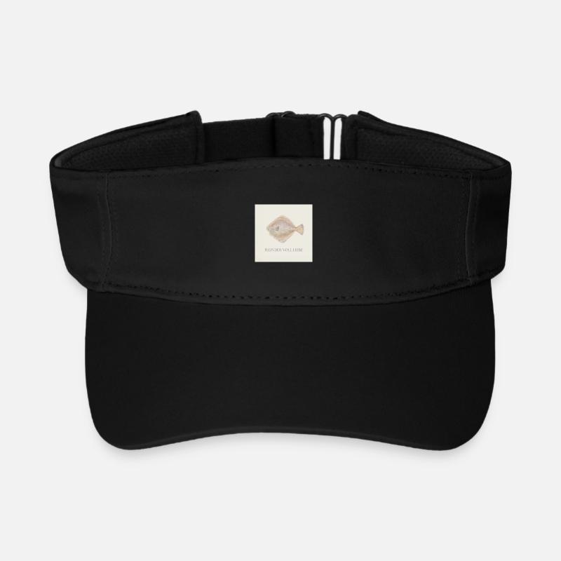 Flunder voll Liebe – Süßer Fisch Spruch - Recyceltes Visor Cap - Schwarz