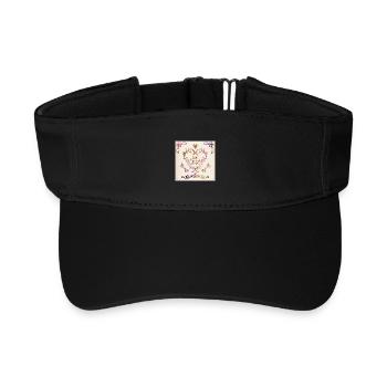 Elegantes Vintage Herz Ornament Design - Recyceltes Visor Cap - Schwarz - Vorne