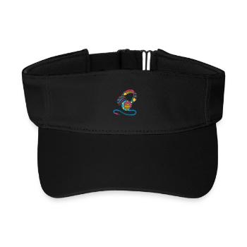 Kopfhörer Muster und Streifen - Recyceltes Visor Cap - Schwarz - Vorne