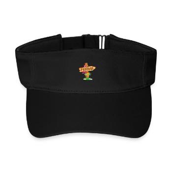 liebevoll gestalteter Wegweiser im Festival-Stil - Recyceltes Visor Cap - Schwarz - Vorne