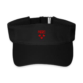 VIELEN DANK. GELIEBTE. HERZ. MEISTER. DANKE HERRIN. - Recyceltes Visor Cap - Schwarz - Vorne