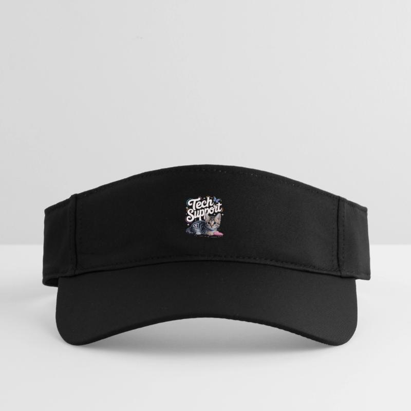 Funny Tech Support Cute Cat Ironic IT Recycled Sun Visor Cap