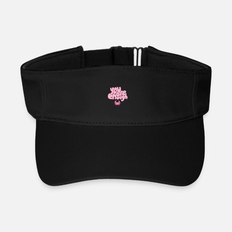You Are Enough Crab – Positive Self-Love Design - Recyceltes Visor Cap - Schwarz