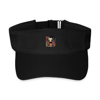 Manga UFO Invasion Neon Stadt  - Recyceltes Visor Cap - Schwarz - Vorne
