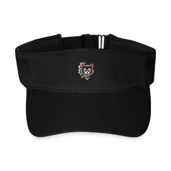 Angry cat with joint - Recycled Sun Visor Cap - black - Front