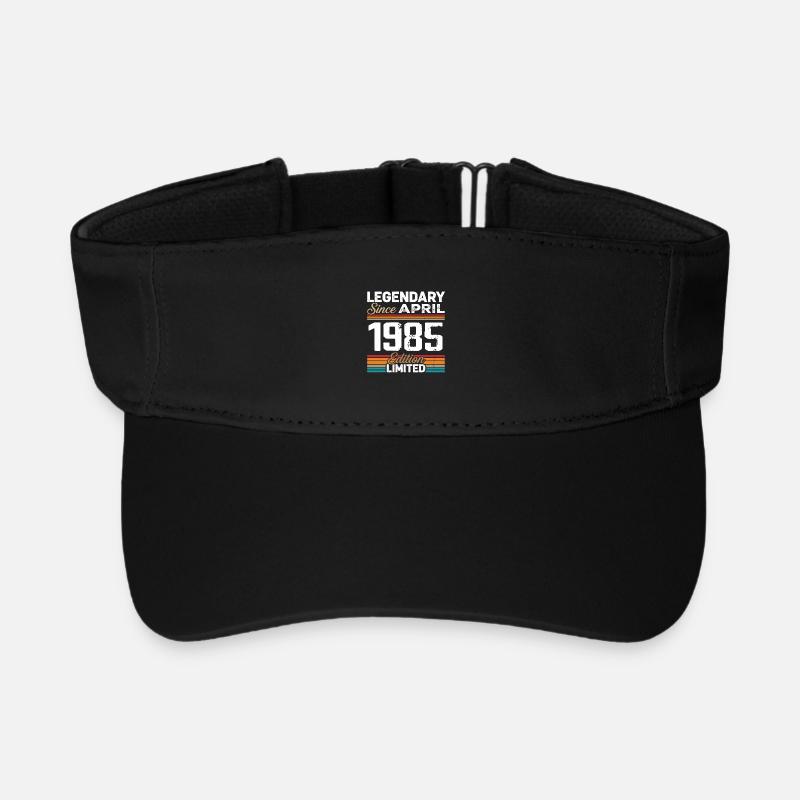 April 1985 Retro April 1985 Birthday Gift - Recycled Sun Visor Cap - black