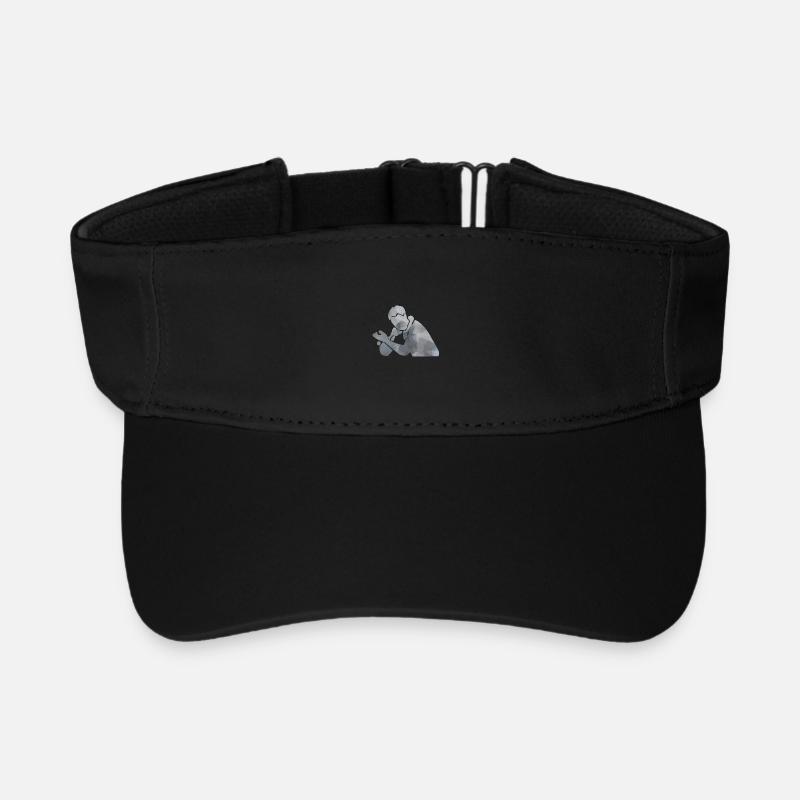 Tischtennisspieler Grafik Silhouette Geschenk - Recyceltes Visor Cap - Schwarz