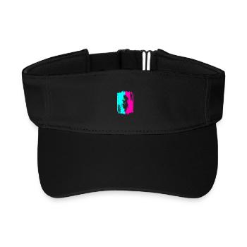 Samurai Krieger Japan Türkis Pink Kunst Manga - Recyceltes Visor Cap - Schwarz - Vorne