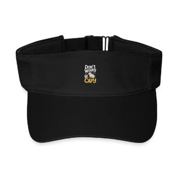 Capybara Dont Worry Be Capy Wasserschwein Nagetier - Recyceltes Visor Cap - Schwarz - Vorne