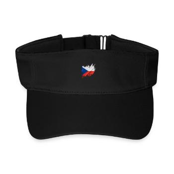Drapeau de la Tchéquie dans le style déchiré - Visière de sport recyclée - noir - Devant
