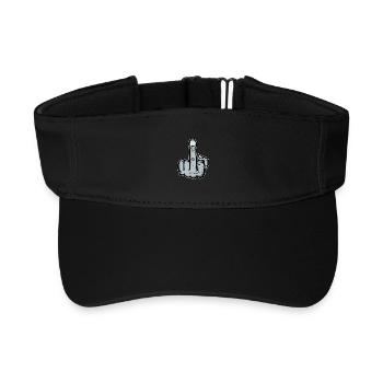 Middle Finger Stinkefinger Fuck You Design used - Recycled Sun Visor Cap - black - Front
