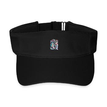 Mermaid 5th Birthday 5 Years - Recycled Sun Visor Cap - black - Front