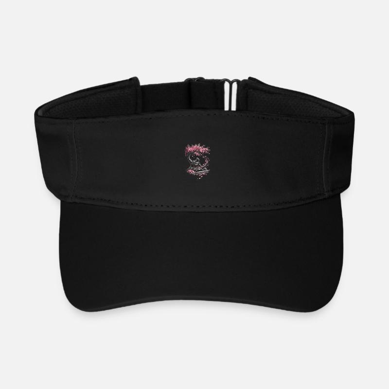 Cherry Blossom Sakura Cherry Blossom - Recycled Sun Visor Cap - black