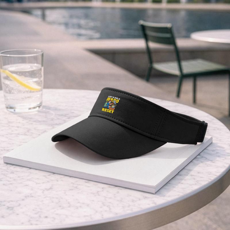 Let's Make a Hard Reset Hammer Computer Recycled Sun Visor Cap