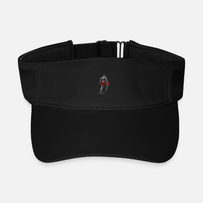 Boxer mit Boxhandschuhen - Recyceltes Visor Cap - Schwarz