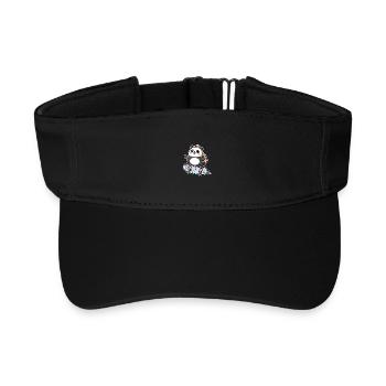 Skating Kawaii Panda Skateboard Bär Süß - Recyceltes Visor Cap - Schwarz - Vorne