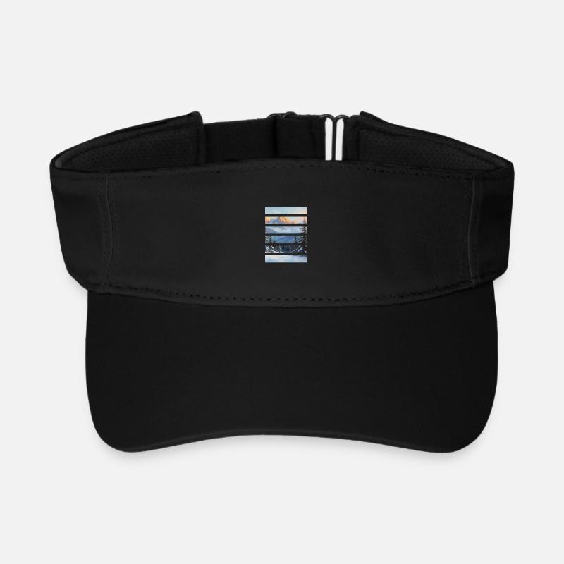 Geschichteter Berghorizont - Recyceltes Visor Cap - Schwarz