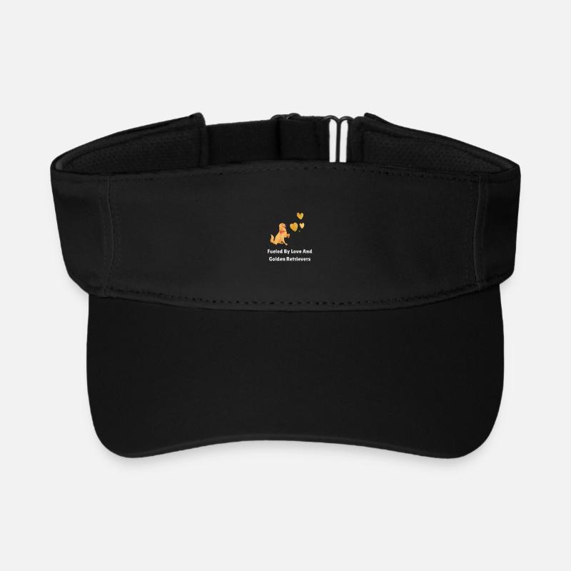 Fueled by Love and Golden Retrievers - Recycled Sun Visor Cap - black