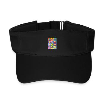 Vinyl Albums Pop Art Collage - Recycled Sun Visor Cap - black - Front