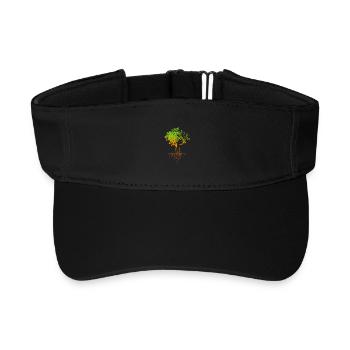 arbre, automne, couleurs, coloré, illustration, forêt, nature - Visière de sport recyclée - noir - Devant